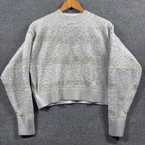 Koko Mason Sweater Womens Large  Cropped Metallic Silver